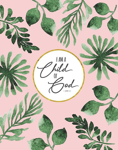 I Am a Child of God White Modern Wood Framed Art Print with Double Matting by Shanti, Shima
