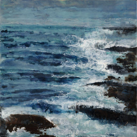 Lunar Midnight Black Ornate Wood Framed Art Print with Double Matting by Shanti, Shima