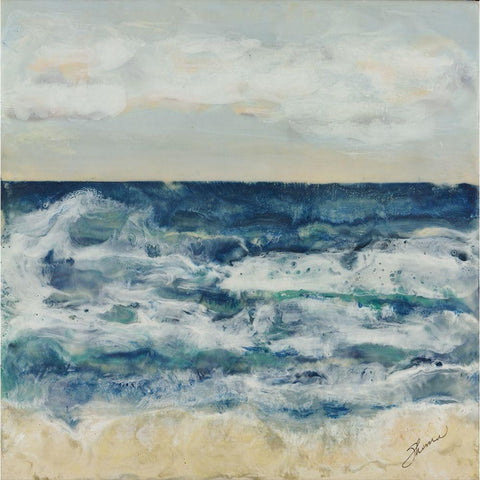 Celeste and Sea White Modern Wood Framed Art Print by Shanti, Shima