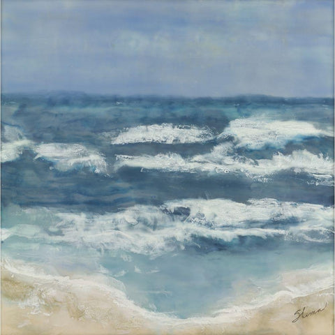 Wavering Peace White Modern Wood Framed Art Print by Shanti, Shima