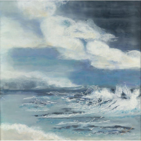 Holding Back Black Modern Wood Framed Art Print by Shanti, Shima