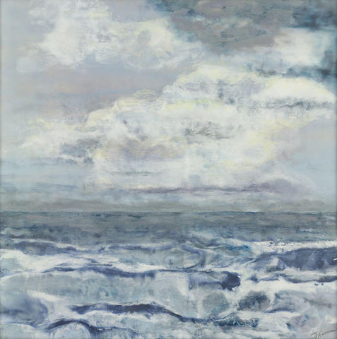 Water Bearer White Modern Wood Framed Art Print with Double Matting by Shanti, Shima