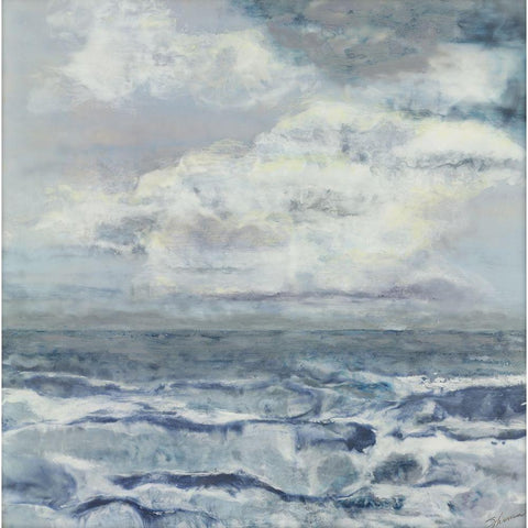 Water Bearer Black Modern Wood Framed Art Print by Shanti, Shima