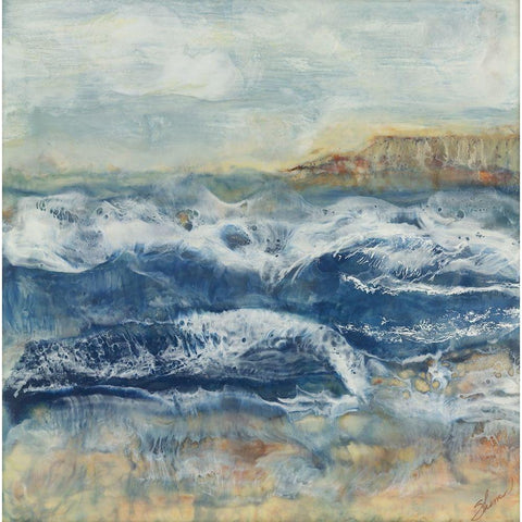 Awash White Modern Wood Framed Art Print by Shanti, Shima