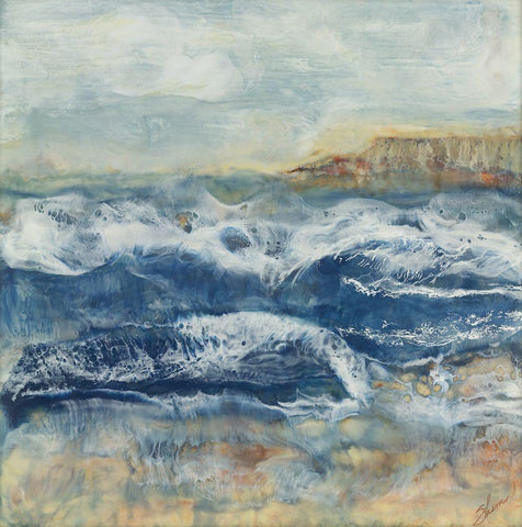 Awash Black Ornate Wood Framed Art Print with Double Matting by Shanti, Shima