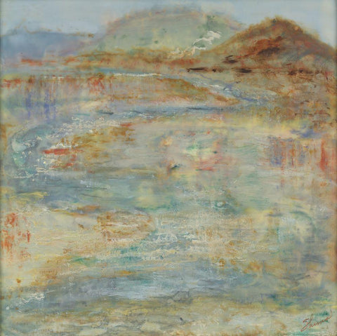 Send Rain to Wash the Face of Earth White Modern Wood Framed Art Print with Double Matting by Shanti, Shima