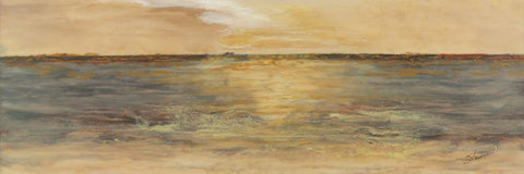 Color of Silence II White Modern Wood Framed Art Print with Double Matting by Shanti, Shima