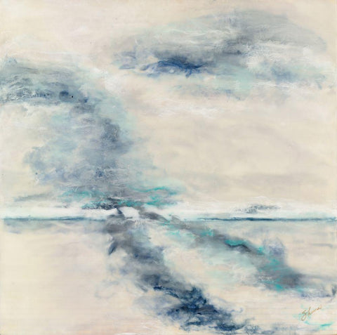 Divergence White Modern Wood Framed Art Print with Double Matting by Shanti, Shima