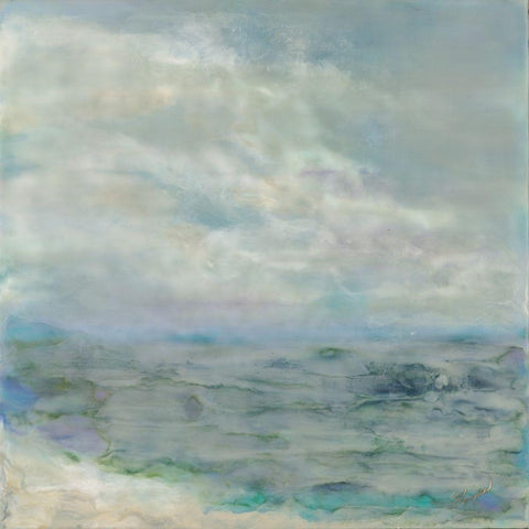 Paradise Found White Modern Wood Framed Art Print by Shanti, Shima