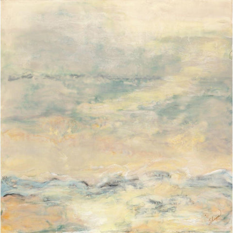 Quietude White Modern Wood Framed Art Print by Shanti, Shima