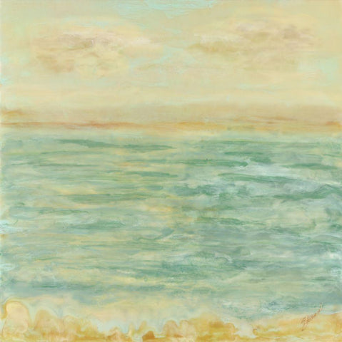 East Dawns Light White Modern Wood Framed Art Print with Double Matting by Shanti, Shima