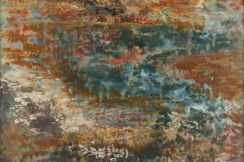 Wending Way IV Black Ornate Wood Framed Art Print with Double Matting by Shanti, Shima