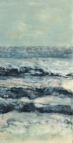 Crossing Currents II Black Ornate Wood Framed Art Print with Double Matting by Shanti, Shima