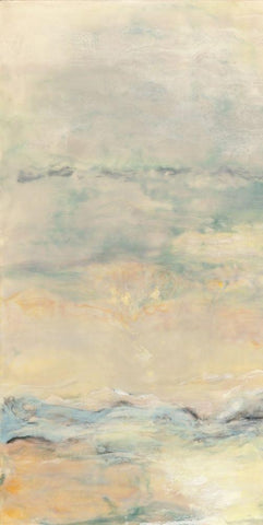 Quietude I White Modern Wood Framed Art Print with Double Matting by Shanti, Shima