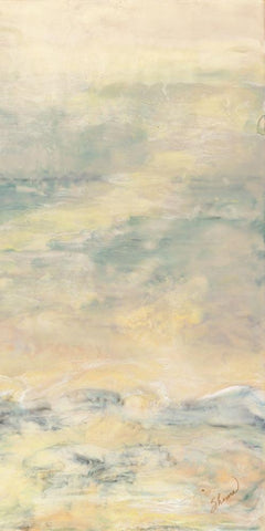 Quietude II White Modern Wood Framed Art Print with Double Matting by Shanti, Shima