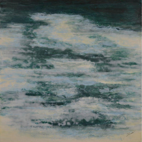 Stillwater White Modern Wood Framed Art Print by Shanti, Shima