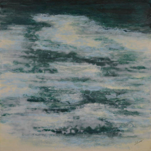 Stillwater White Modern Wood Framed Art Print with Double Matting by Shanti, Shima