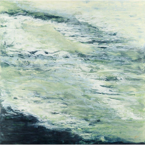 White Water Black Modern Wood Framed Art Print by Shanti, Shima