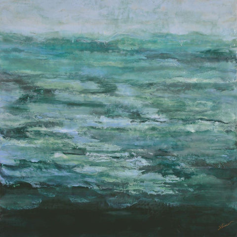 River Run Black Modern Wood Framed Art Print with Double Matting by Shanti, Shima