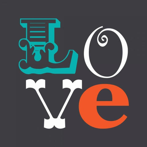 Love Black Ornate Wood Framed Art Print with Double Matting by Robinson, Tamara