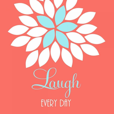 Laugh White Modern Wood Framed Art Print with Double Matting by Robinson, Tamara