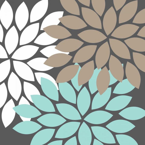 Flower Trio I White Modern Wood Framed Art Print by Robinson, Tamara