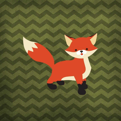 Fox I Black Modern Wood Framed Art Print with Double Matting by Robinson, Tamara