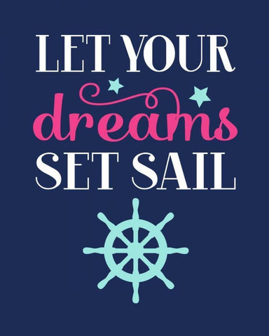 Let Your Dreams Set Sail Black Ornate Wood Framed Art Print with Double Matting by Robinson, Tamara