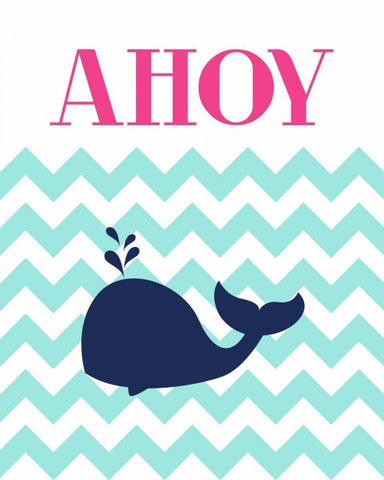 Chevron Whale Black Ornate Wood Framed Art Print with Double Matting by Robinson, Tamara