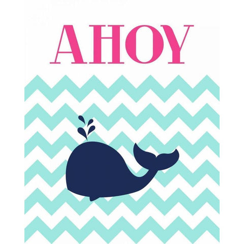 Chevron Whale Black Modern Wood Framed Art Print by Robinson, Tamara