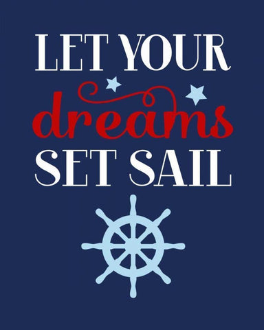 Let Your Dreams Set Sail Black Ornate Wood Framed Art Print with Double Matting by Robinson, Tamara