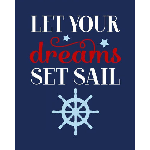 Let Your Dreams Set Sail Black Modern Wood Framed Art Print by Robinson, Tamara