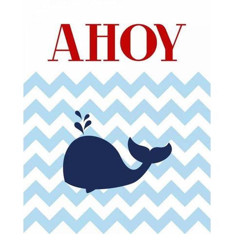 Chevron Whale II Black Modern Wood Framed Art Print with Double Matting by Robinson, Tamara