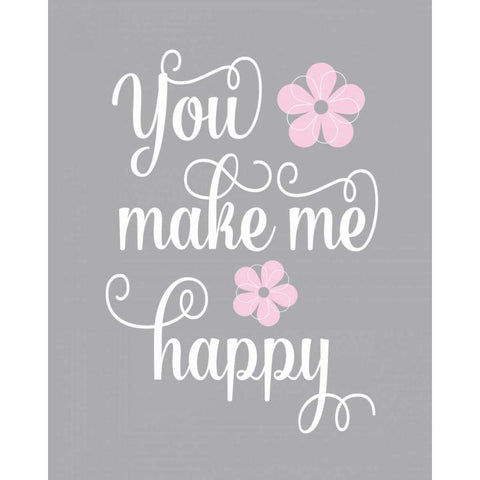 You Make Me Happy Black Modern Wood Framed Art Print by Robinson, Tamara