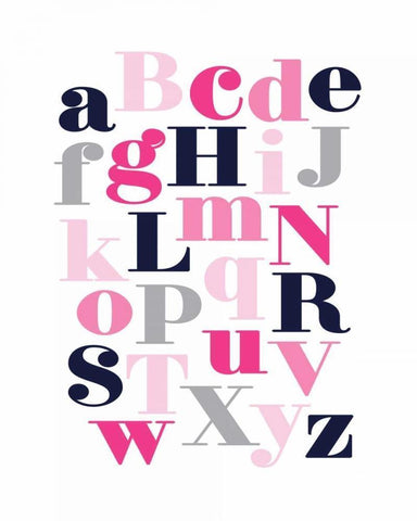 ABC White Modern Wood Framed Art Print with Double Matting by Robinson, Tamara