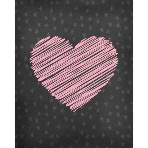 Heart Black Modern Wood Framed Art Print with Double Matting by Robinson, Tamara