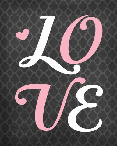 Love White Modern Wood Framed Art Print with Double Matting by Robinson, Tamara