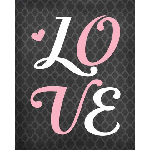 Love Black Modern Wood Framed Art Print by Robinson, Tamara