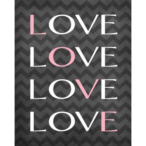 Love Love Love Love Black Modern Wood Framed Art Print by Robinson, Tamara