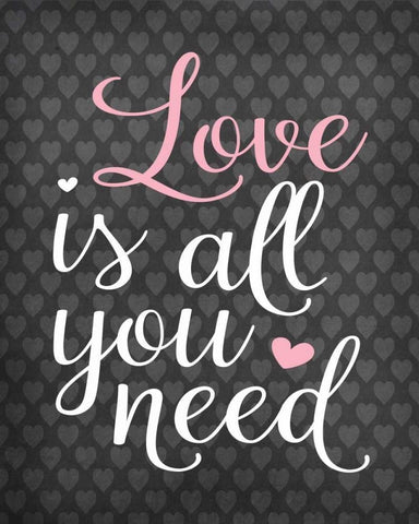 Love is All You Need White Modern Wood Framed Art Print with Double Matting by Robinson, Tamara