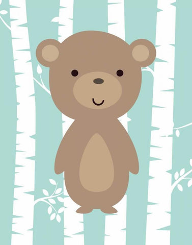 Woodland Birch II White Modern Wood Framed Art Print with Double Matting by Robinson, Tamara