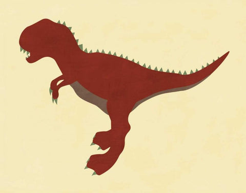 Dino II White Modern Wood Framed Art Print with Double Matting by Robinson, Tamara