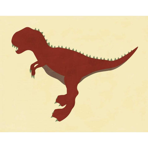 Dino II Black Modern Wood Framed Art Print with Double Matting by Robinson, Tamara