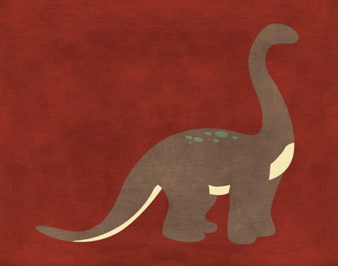 Dino III White Modern Wood Framed Art Print with Double Matting by Robinson, Tamara