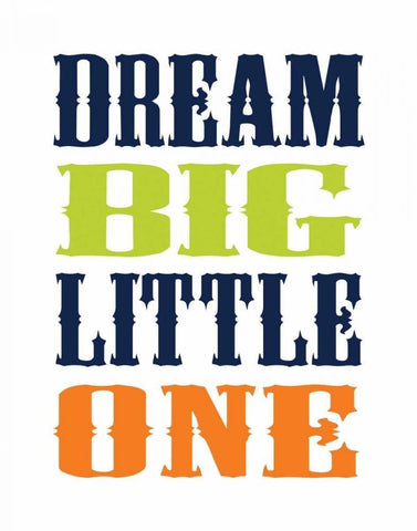 Dino Dream Big White Modern Wood Framed Art Print with Double Matting by Robinson, Tamara