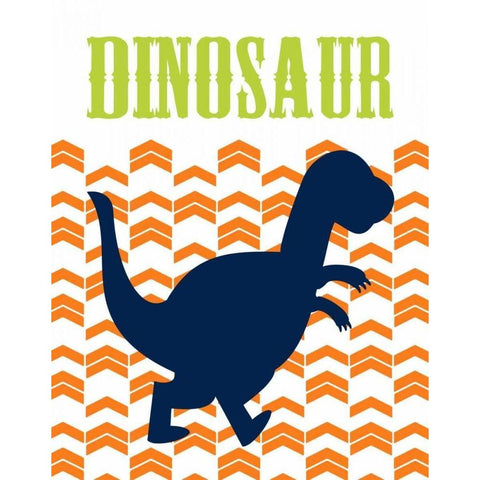 Dino III Black Modern Wood Framed Art Print with Double Matting by Robinson, Tamara