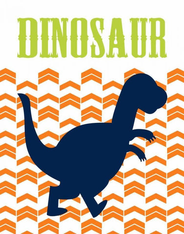 Dino III White Modern Wood Framed Art Print with Double Matting by Robinson, Tamara