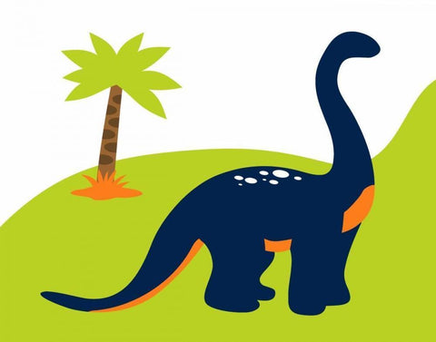 Dino II White Modern Wood Framed Art Print with Double Matting by Robinson, Tamara