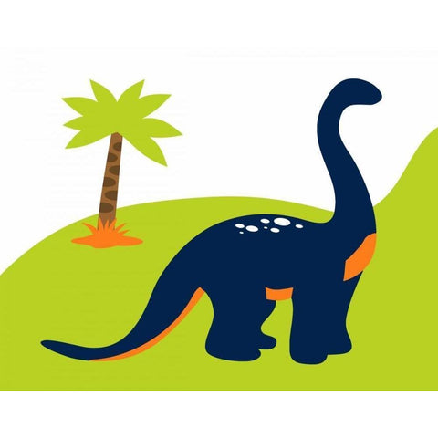 Dino II Black Modern Wood Framed Art Print by Robinson, Tamara