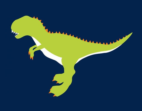 Dino4 White Modern Wood Framed Art Print with Double Matting by Robinson, Tamara